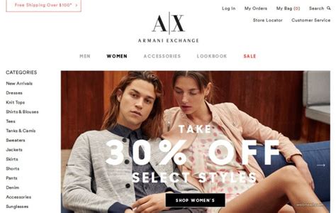 armani exchange usa website